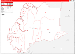 Wade HamptonBorough (County), AK Wall Map Zip Code Red Line Style 2026